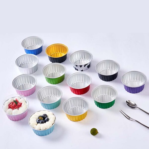 Aluminum Baking Cups For Cupcakes Barbeque Ice-creams Rolled Rim - Image 3