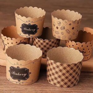 Muffin Paper Cups Heavy Duty Thick Kraft Cupcake Liners Medium/Small