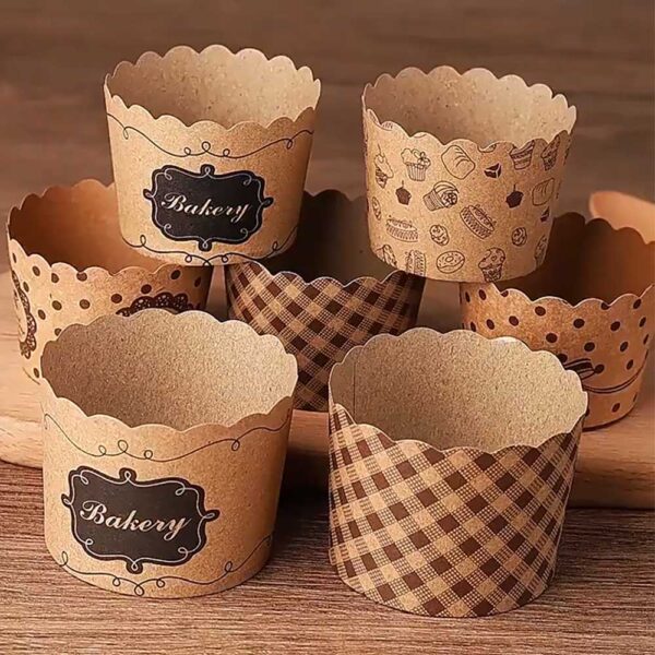 Muffin Paper Cups Heavy Duty Thick Kraft Cupcake Liners Medium/Small
