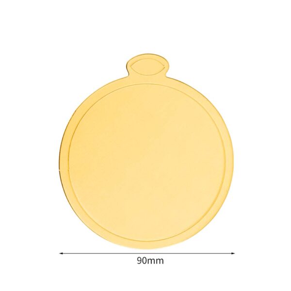 Mokamart Cake Pad Golden Paper Tray Easy Release Mousse Paper Mat With Handle - Image 6