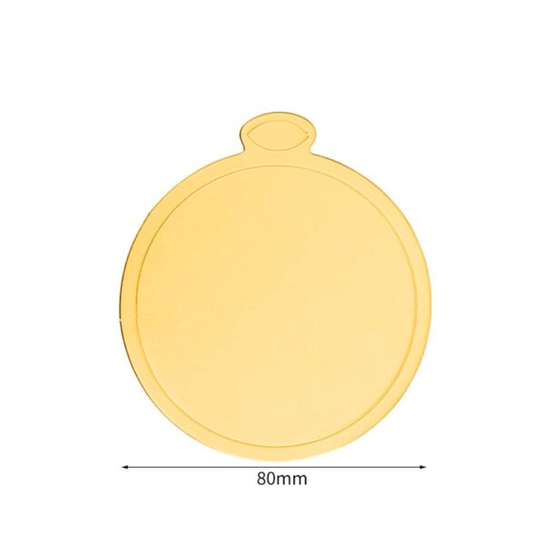 Mokamart Cake Pad Golden Paper Tray Easy Release Mousse Paper Mat With Handle - Image 7