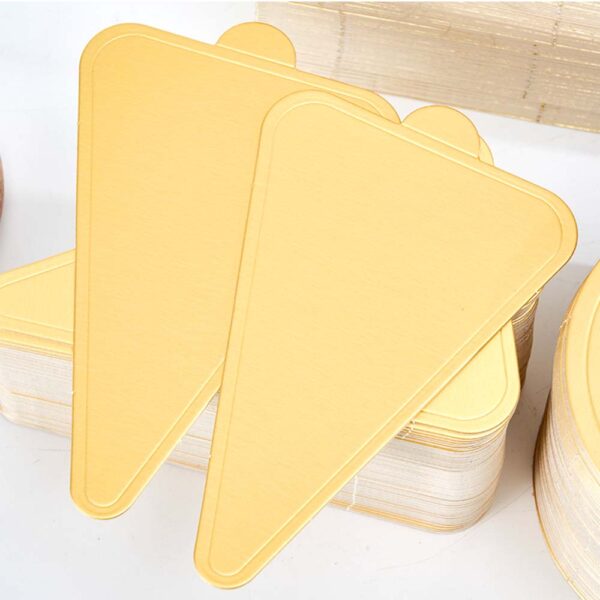 Mokamart Cake Pad Golden Paper Tray Easy Release Mousse Paper Mat With Handle - Image 12