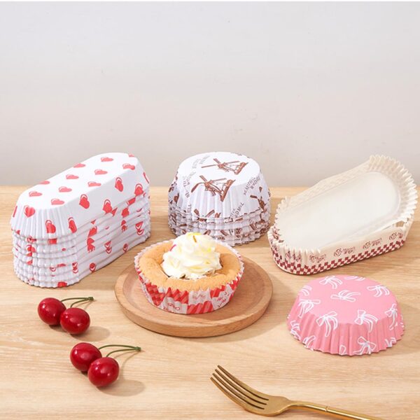 PE Coated Big Cupcake Liner Boat Shape Non-Stick Baking Paper - Image 4