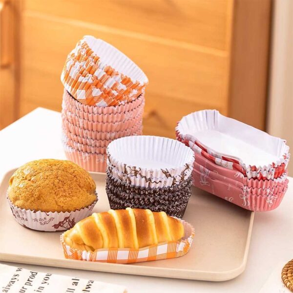 PE Coated Big Cupcake Liner Boat Shape Non-Stick Baking Paper - Image 5