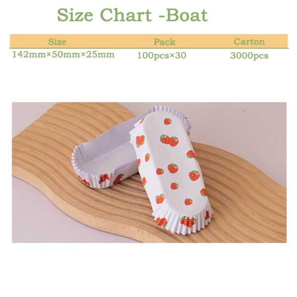 PE Coated Big Cupcake Liner Boat Shape Non-Stick Baking Paper - Image 6