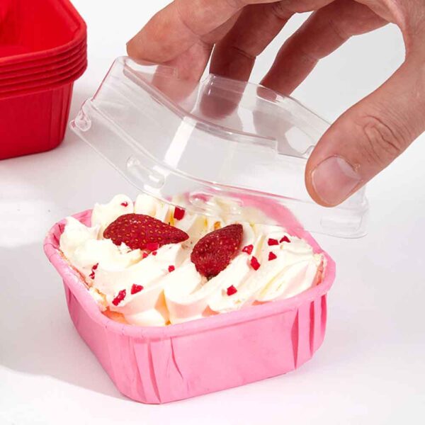 Rolled Rim Parchment Paper Liner Cupcake Wrapper Grease Proof Baking Cups Square - Image 2
