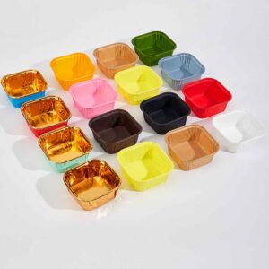 Rolled Rim Parchment Paper Liner Cupcake Wrapper Grease Proof Baking Cups Square