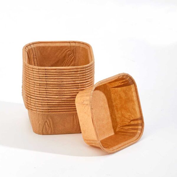 Rolled Rim Parchment Paper Liner Cupcake Wrapper Grease Proof Baking Cups Square - Image 5