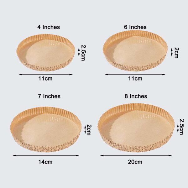 Mokamart Pizza Paper Holders, Eco-friendly Baking Paper Tray 4"/ 6"/7"/8" - Image 4