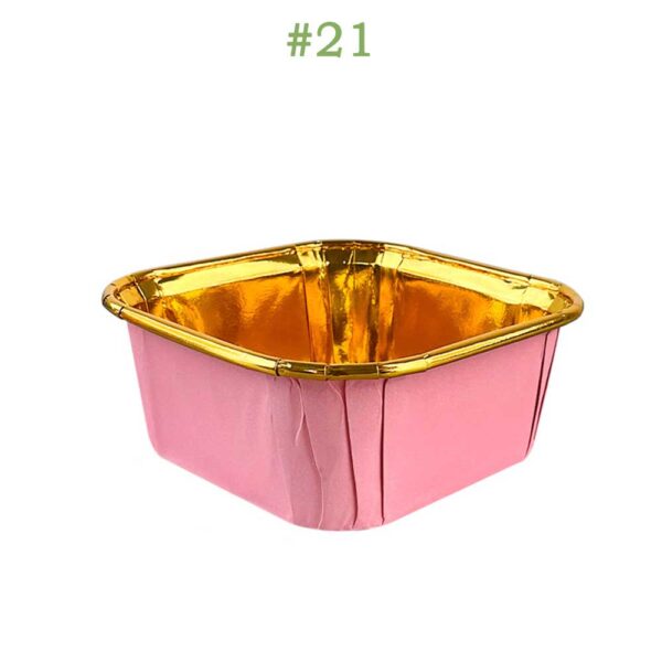Rolled Rim Parchment Paper Liner Cupcake Wrapper Grease Proof Baking Cups Square - Image 23