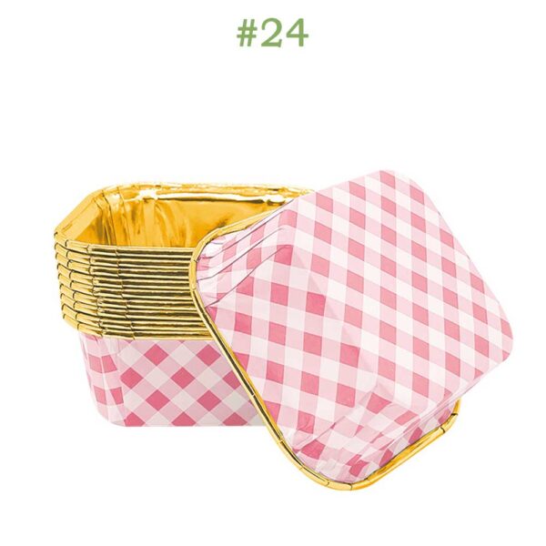 Rolled Rim Parchment Paper Liner Cupcake Wrapper Grease Proof Baking Cups Square - Image 46