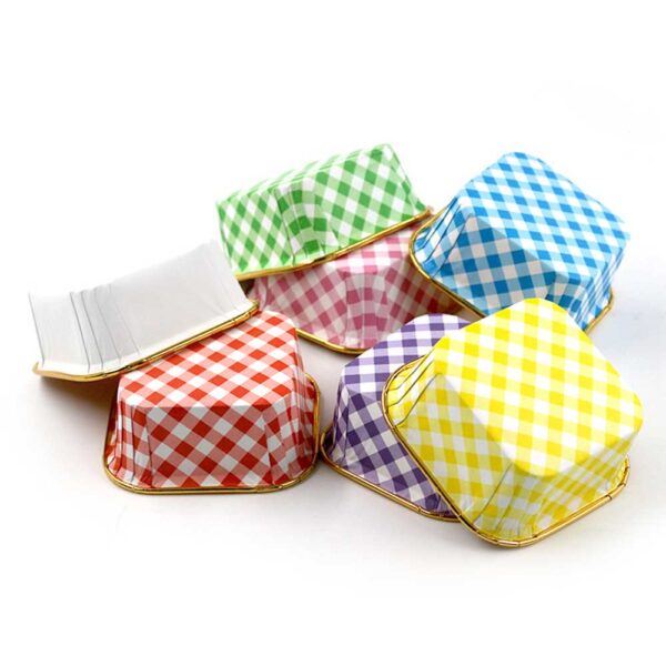Rolled Rim Parchment Paper Liner Cupcake Wrapper Grease Proof Baking Cups Square - Image 40