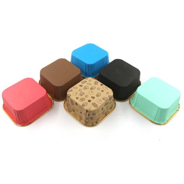 Rolled Rim Parchment Paper Liner Cupcake Wrapper Grease Proof Baking Cups Square - Image 17