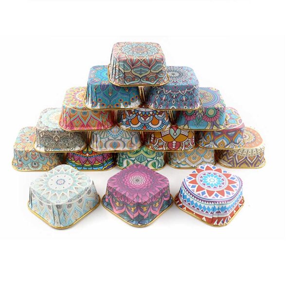 Rolled Rim Parchment Paper Liner Cupcake Wrapper Grease Proof Baking Cups Square - Image 26