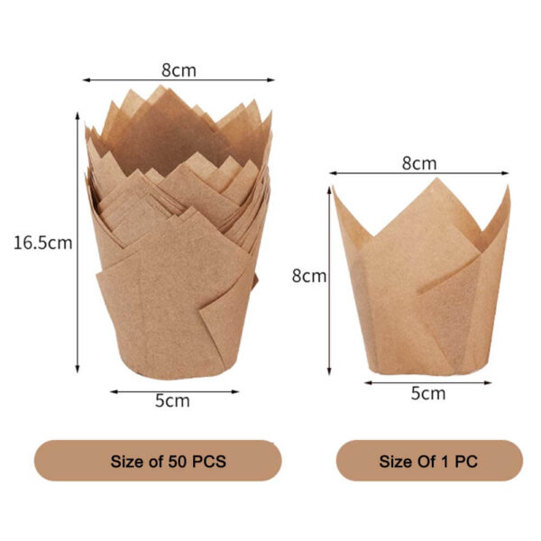 Tulip Cupcake Liners With Base Holder Non-Stick Grease Proof Baking Cups - Image 6