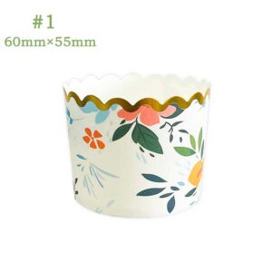 Printed Kraft Baking Cups Biodegradable Patterned Liners Compostable Cake Packaging