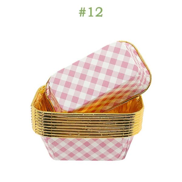 Disposable Rectangular Grease Proof Paper Cupcake Baking Cups 50 pcs set - Image 15