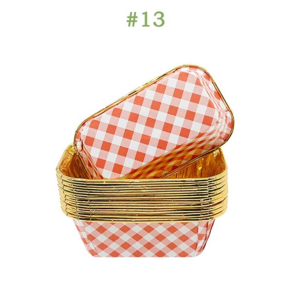 Disposable Rectangular Grease Proof Paper Cupcake Baking Cups 50 pcs set - Image 16