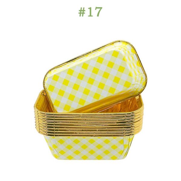 Disposable Rectangular Grease Proof Paper Cupcake Baking Cups 50 pcs set - Image 20