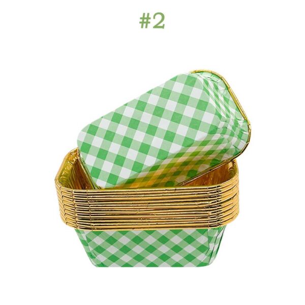 Disposable Rectangular Grease Proof Paper Cupcake Baking Cups 50 pcs set - Image 5