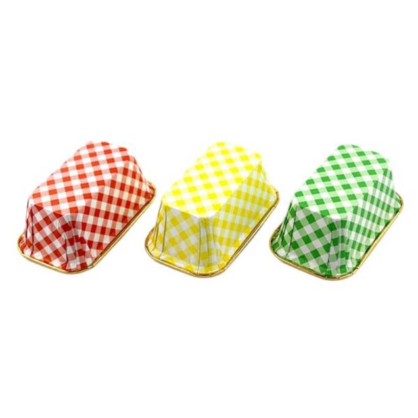 Disposable Rectangular Grease Proof Paper Cupcake Baking Cups 50 pcs set - Image 2