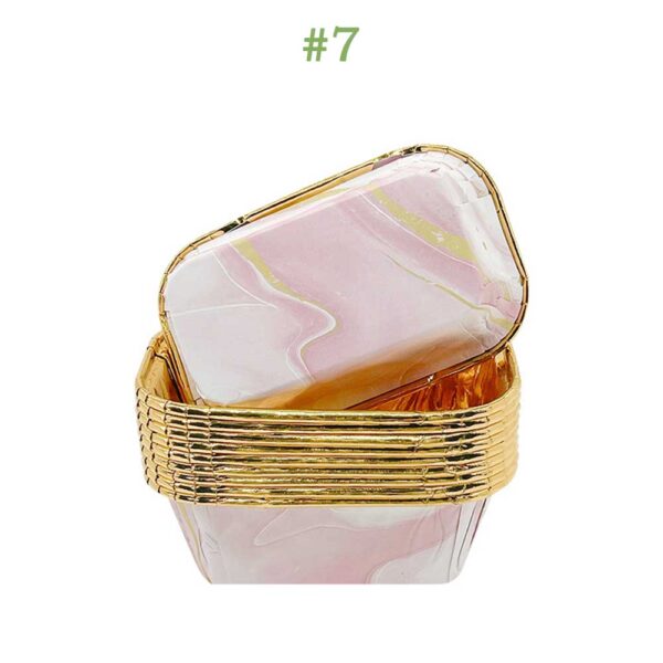 Disposable Rectangular Grease Proof Paper Cupcake Baking Cups 50 pcs set - Image 10
