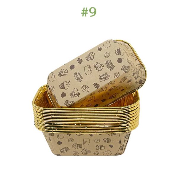Disposable Rectangular Grease Proof Paper Cupcake Baking Cups 50 pcs set - Image 12
