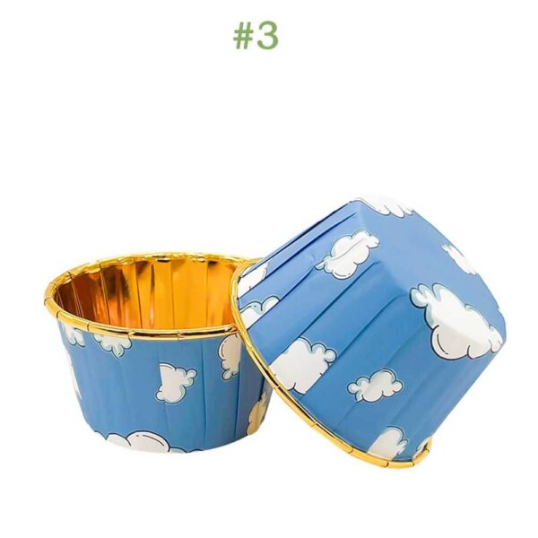 Mini Cupcake Liners | Disposable Baking Cups Golden Muffin Bohemian Style 50 Counts - Image 3