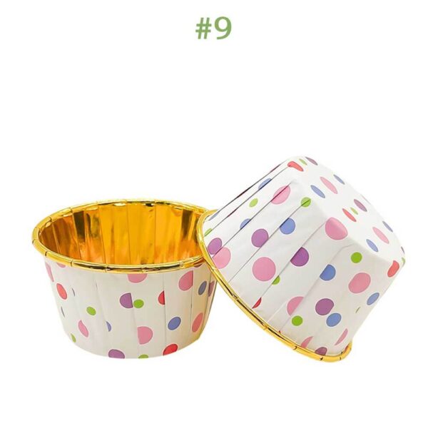 Mini Cupcake Liners | Disposable Baking Cups Golden Muffin Bohemian Style 50 Counts - Image 8