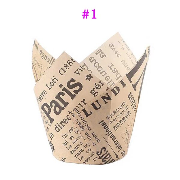 Disposable Paper Tulip Cupcake Liners 50 Counts Wholesale Price - Image 3